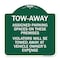 Signmission Tow Zone Assigned Parking Spaces on These Premises Violators Will Be Towed Away at Ve, GW-1818-22797 A-DES-GW-1818-22797 - alternate 1